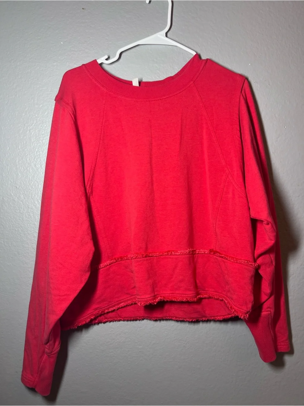 Free People Pullover Sweatshirt in Bright Red